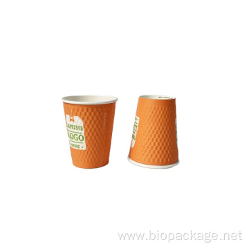 Biodegradable12oz double wall cup kraft paper cup